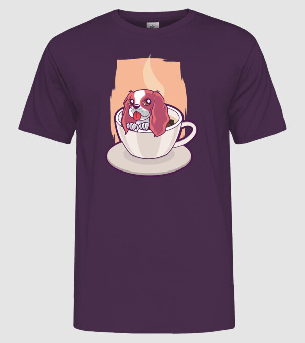 Cafea câine model mov pe tricou