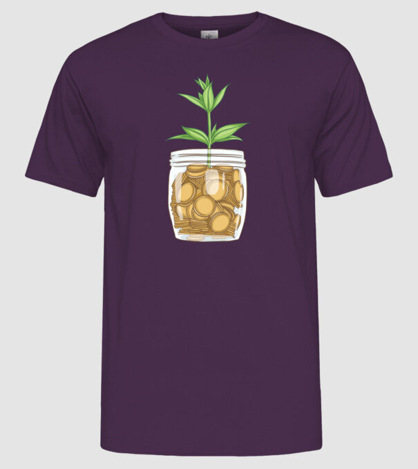 Plantă pușculiță porcușor model mov pe tricou
