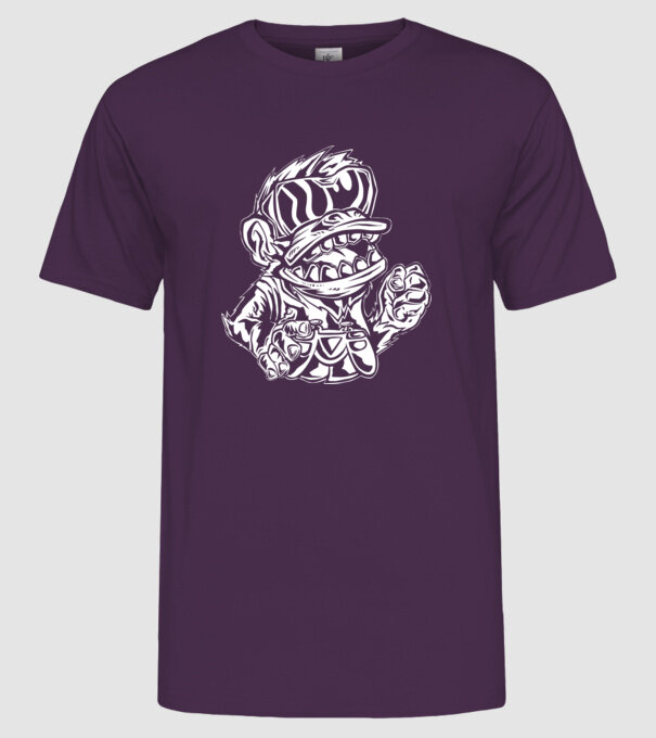 Maimuța Gamer furioasă model mov pe tricou