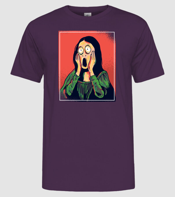 Mona Lisa țipăt model mov pe tricou