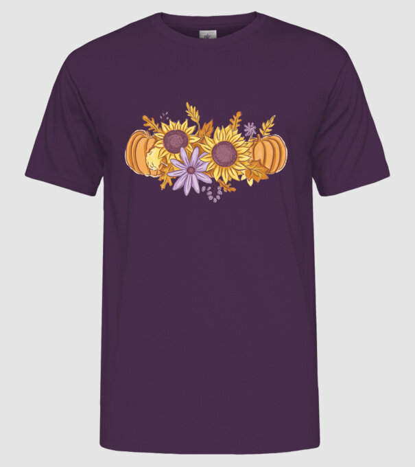 Scena de toamnă Halloween model mov pe tricou