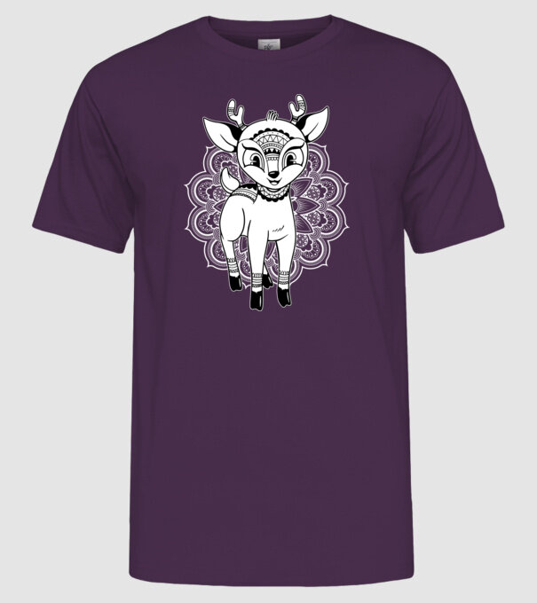 Mandala Căprioară model mov pe tricou