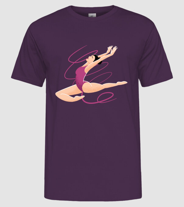 Gimnastică ritmică model mov pe tricou