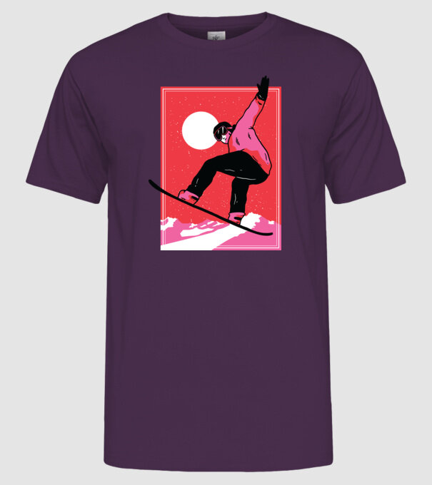 Snowboard poster model mov pe tricou