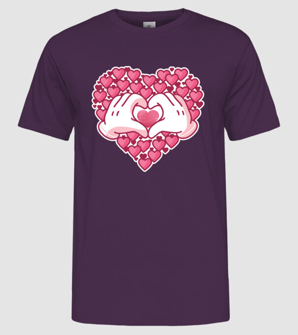 'Inimi îndrăgostite pentru Valentine''s Day' model mov pe tricou
