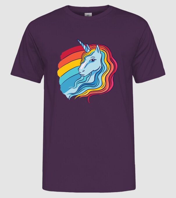 Unicorn cu Curcubeu model mov pe tricou