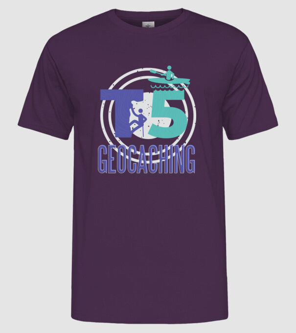 T5 Geocaching model mov pe tricou