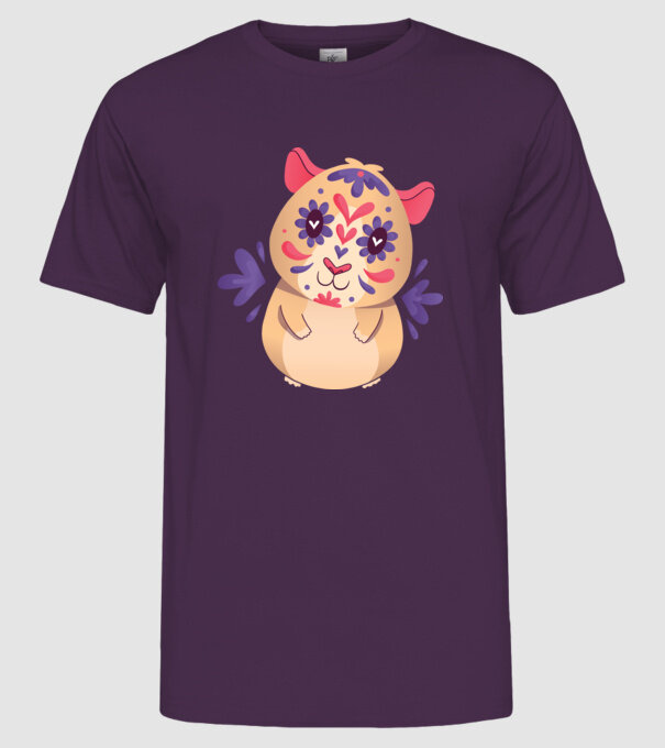 Porcușor de Guineea model mov pe tricou