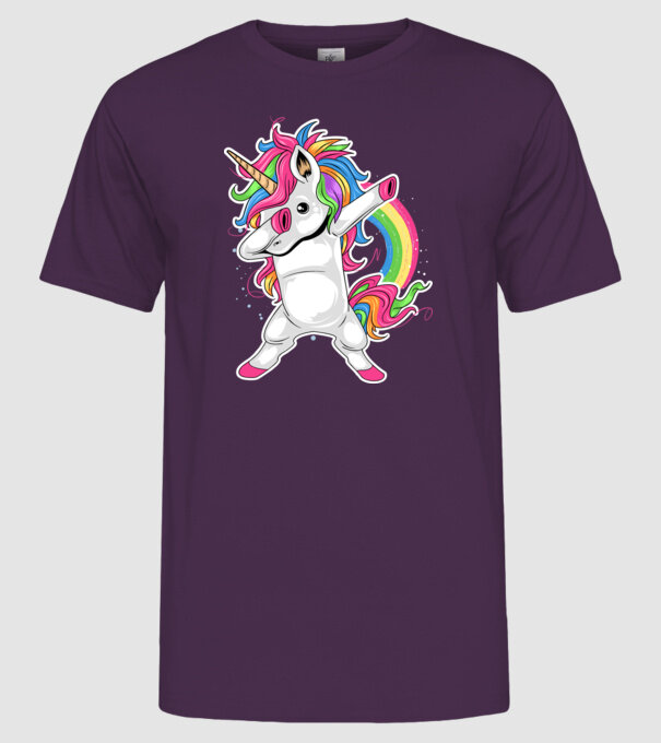 Unicorn Dab model mov pe tricou