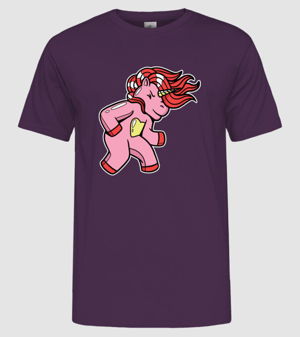 Unicorn model mov pe tricou