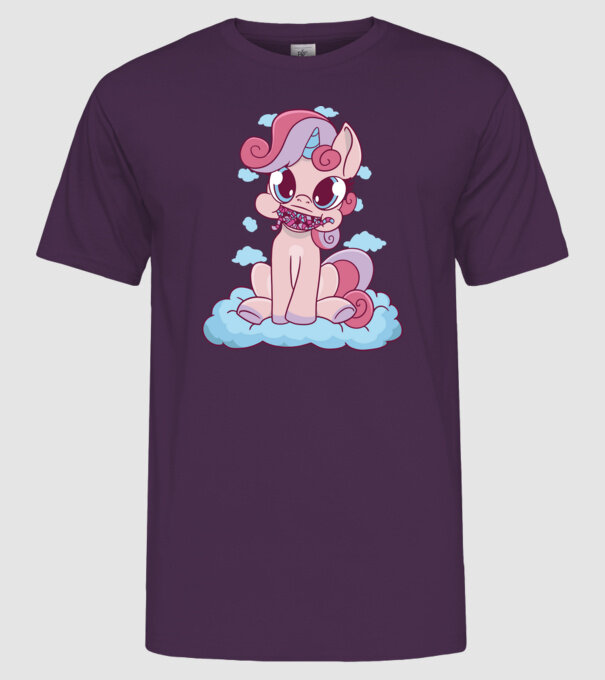 Unicorn cu bomboane model mov pe tricou