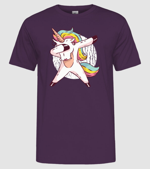 Unicorn DAB model mov pe tricou