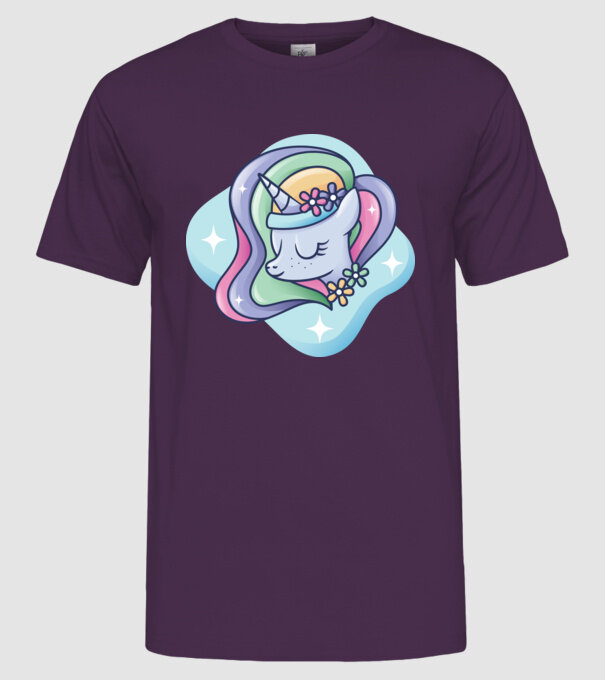Cap de unicorn model mov pe tricou