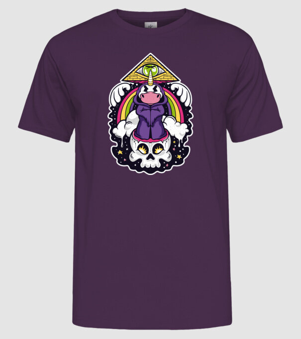Unicorn Illuminati model mov pe tricou