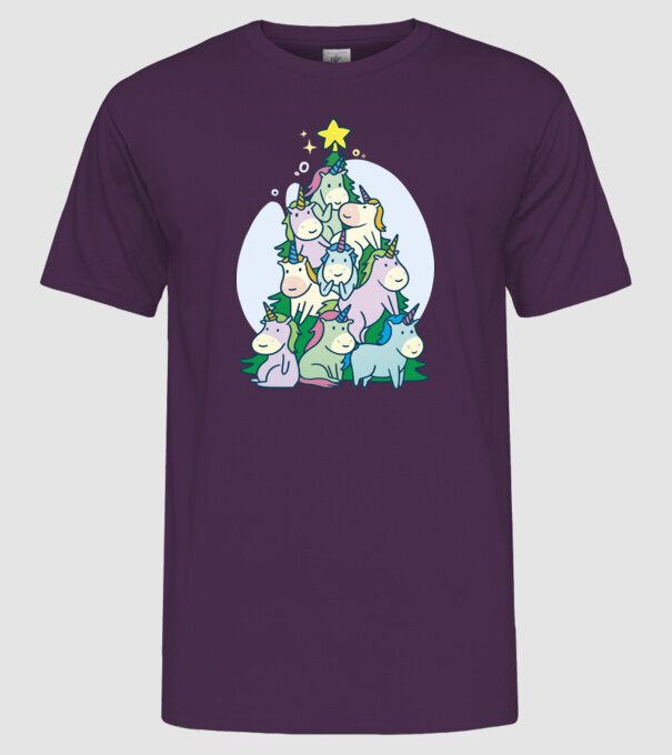 Unicorn pom de Crăciun model mov pe tricou