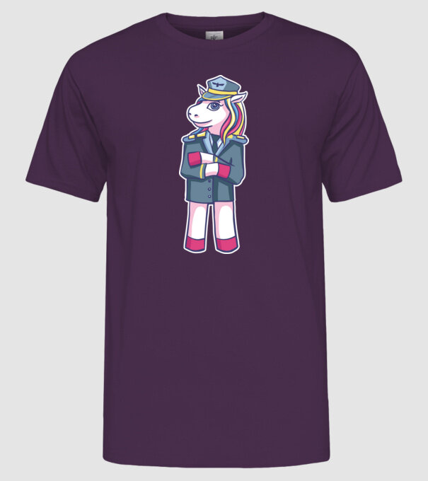 Unicorn Pilot model mov pe tricou