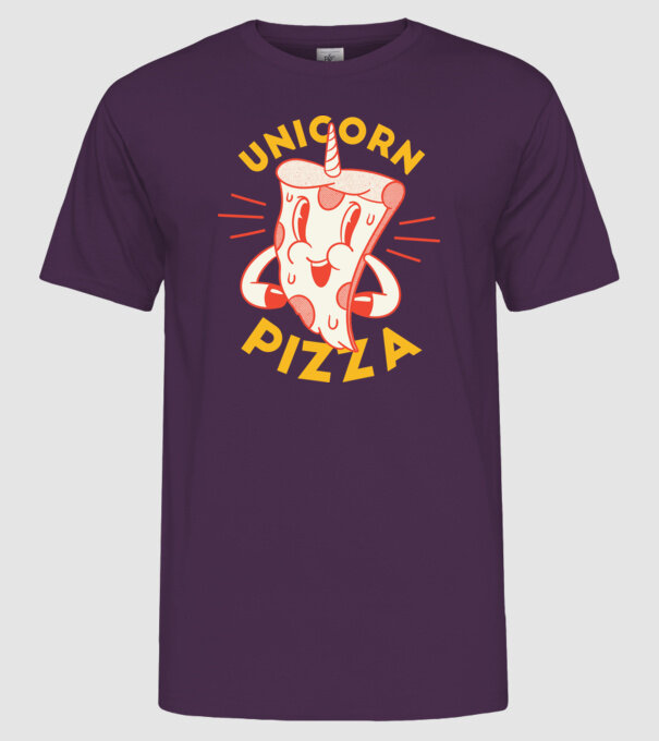Unicorn Pizza model mov pe tricou