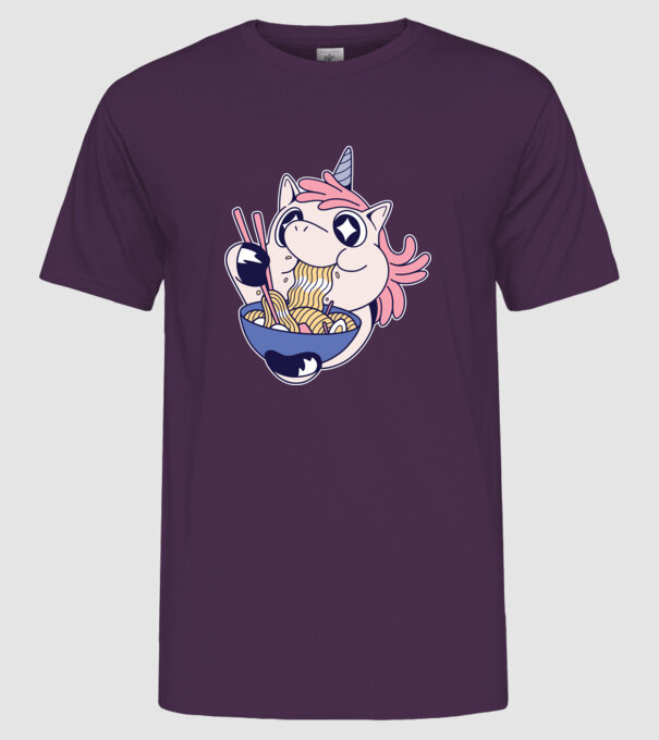 Unicorn Ramen model mov pe tricou