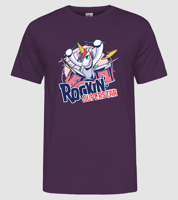 Unicorn Star rock model mov pe tricou