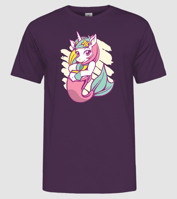 Unicorn Sirenă model mov pe tricou