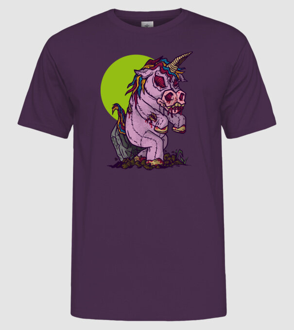 Zombie unicorn model mov pe tricou