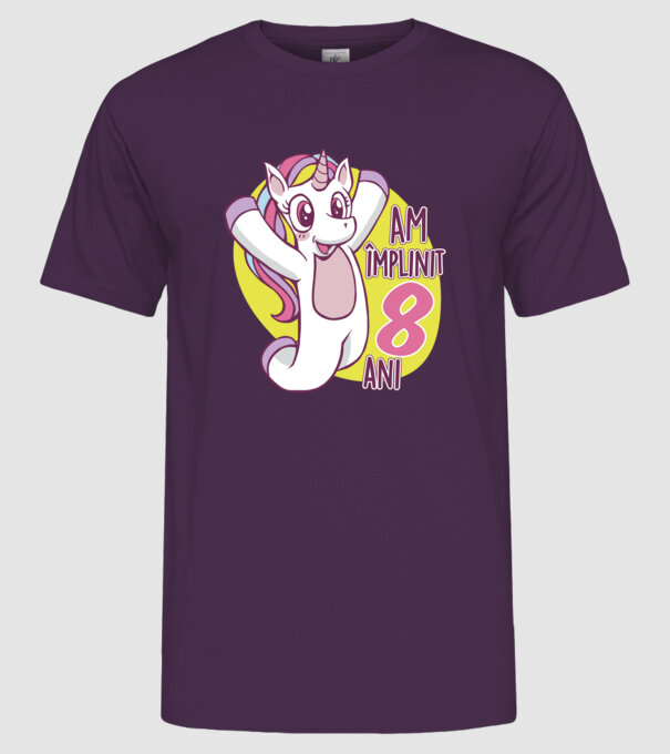 Am împlinit 8 ani model mov pe tricou