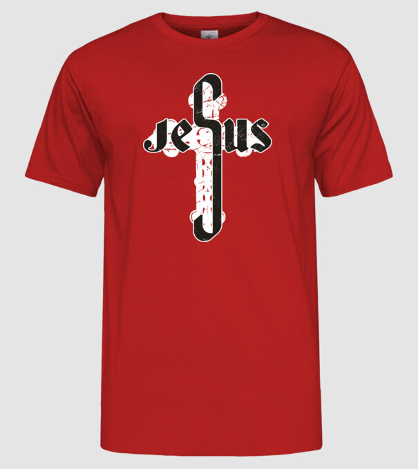 Iisus Cruce model roșu pe tricou