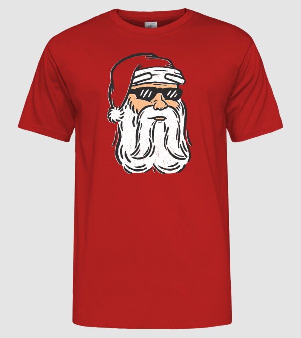 Cap Moș Crăciun model roșu pe tricou