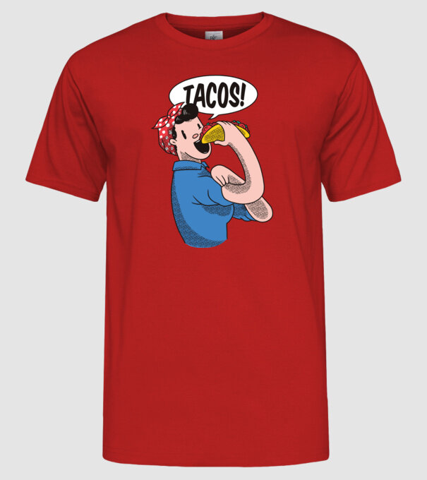 Tacos feminism model roșu pe tricou