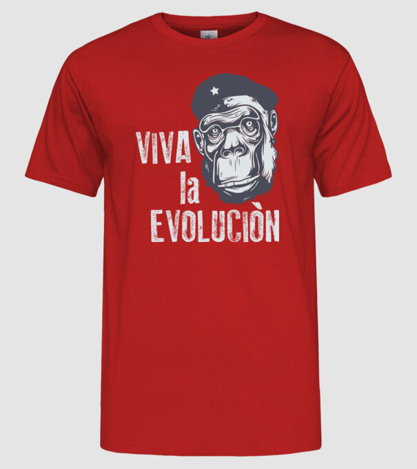 Viva La Evolucion model roșu pe tricou
