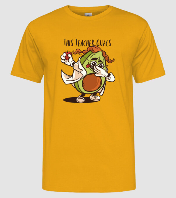 Profesor Avocado DAB model galben pe tricou