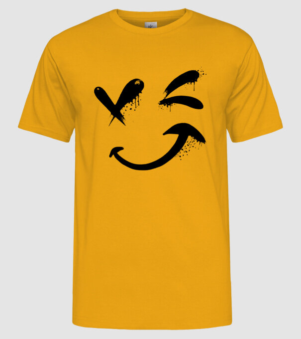 Emoji fericit Râs model galben pe tricou