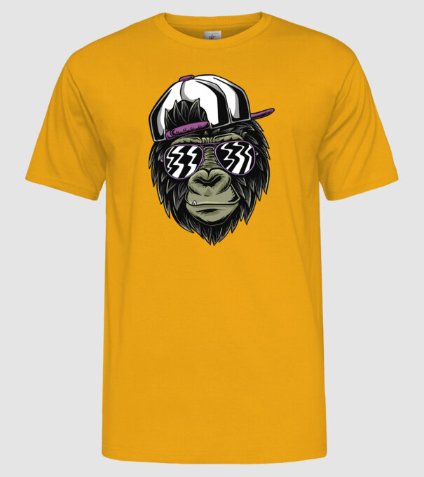 Cool Monkey model galben pe tricou