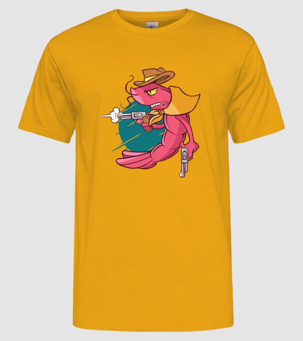 Rac înarmat model galben pe tricou