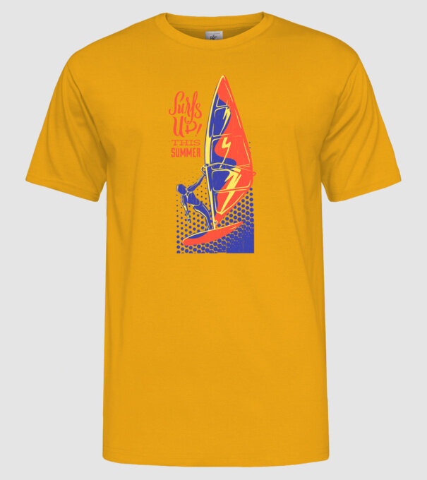 Surfs up this summer model galben pe tricou