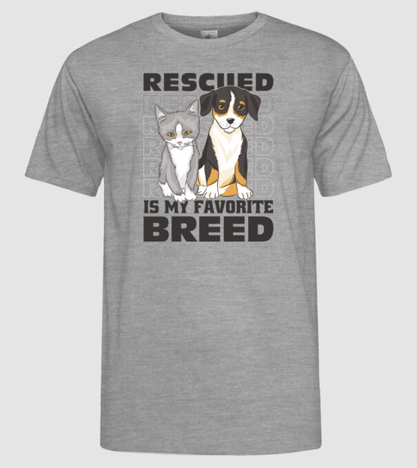 Rasa mea preferată este cea adoptată model gri pe tricou