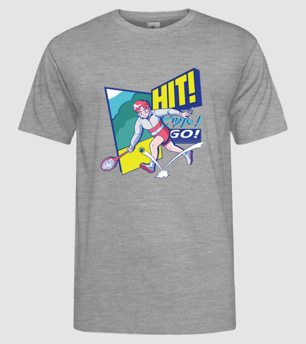 Anime Jucător de tenis băiat model gri pe tricou