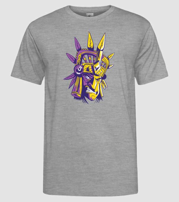 Războinic Aztec model gri pe tricou