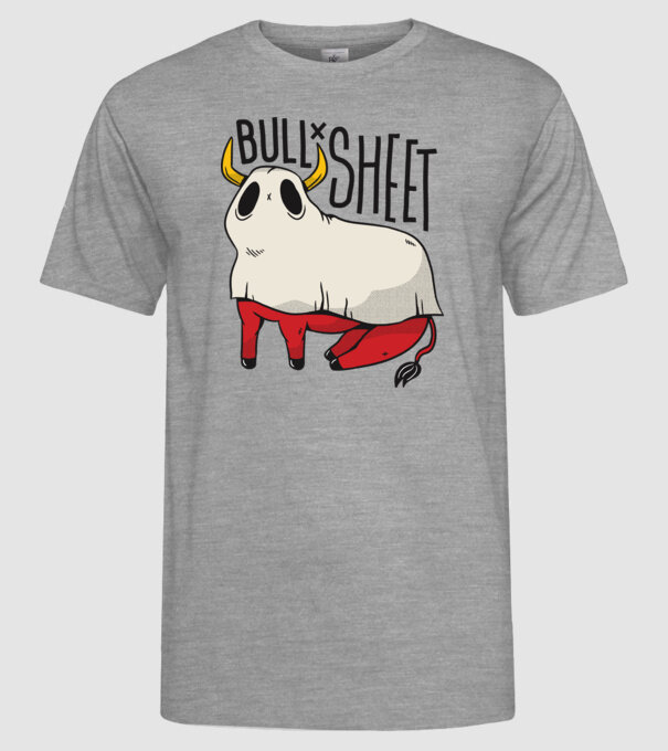 Bull sheet model gri pe tricou