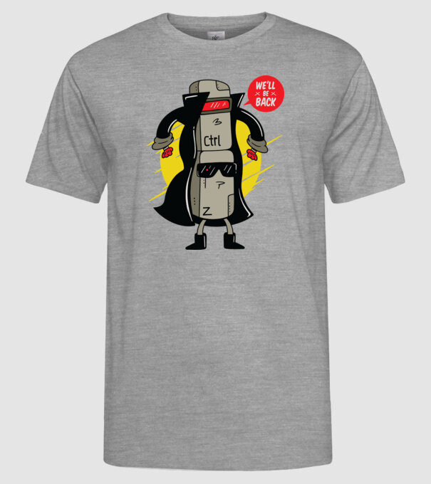 Ctrl Z Terminator Parodie model gri pe tricou