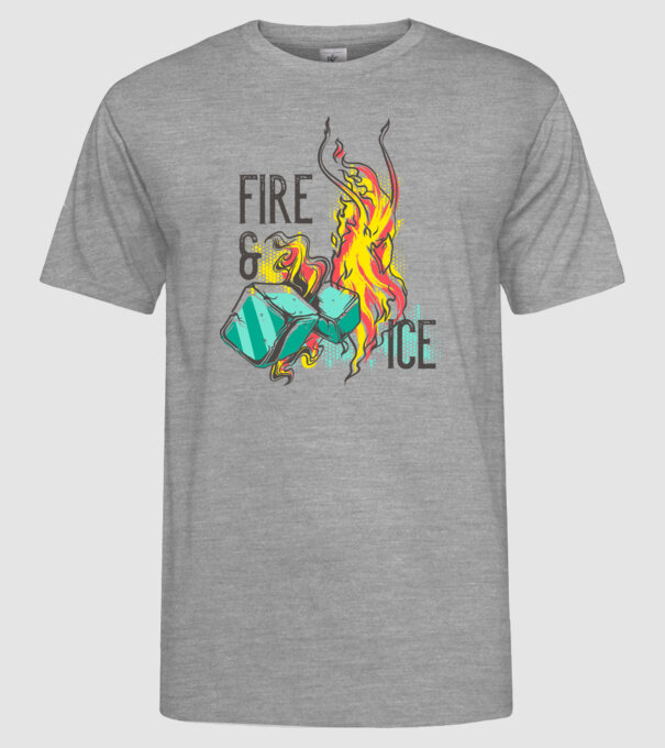 Fire and Ice model gri pe tricou