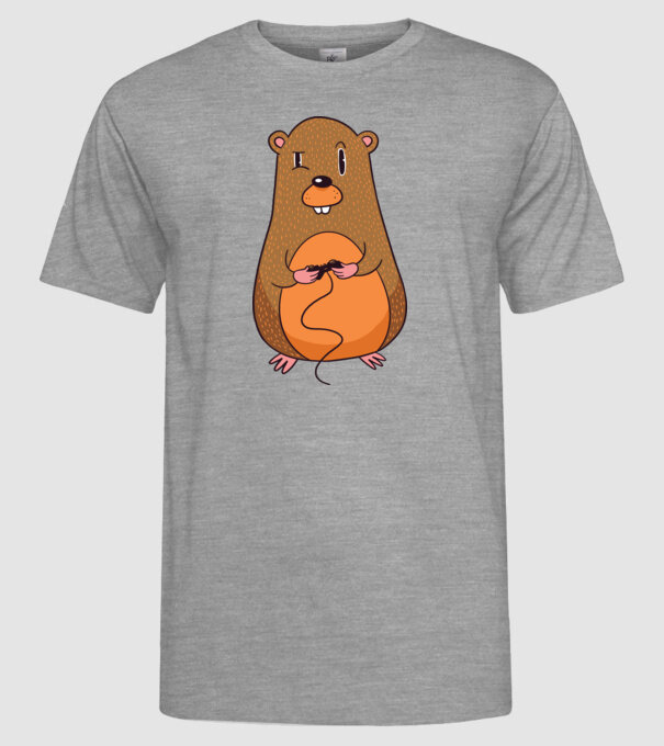 Hamster Gamer model gri pe tricou
