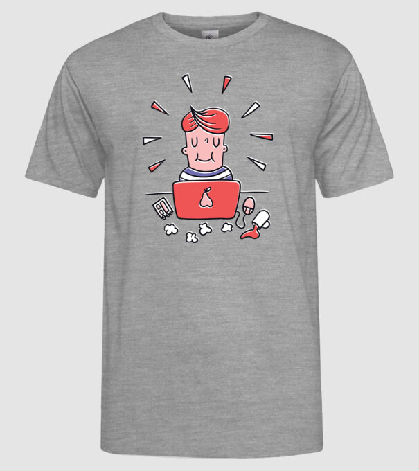 Imagine Home Office model gri pe tricou