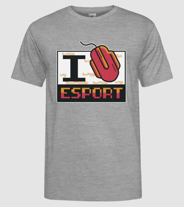 I love Esport model gri pe tricou