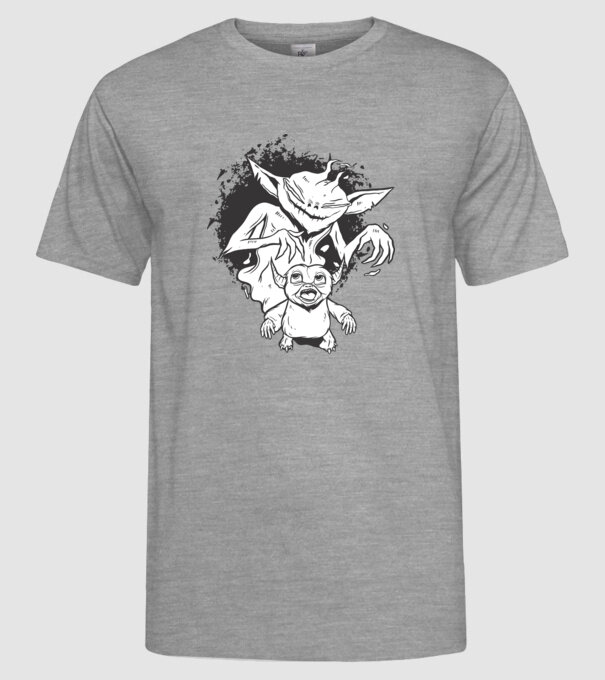 Umbră înfricoșătoare model gri pe tricou