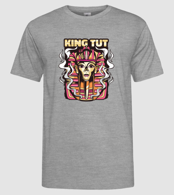 King Tut - Faraonul Tutankhamon model gri pe tricou
