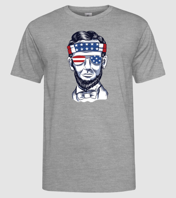 Lincoln USA model gri pe tricou
