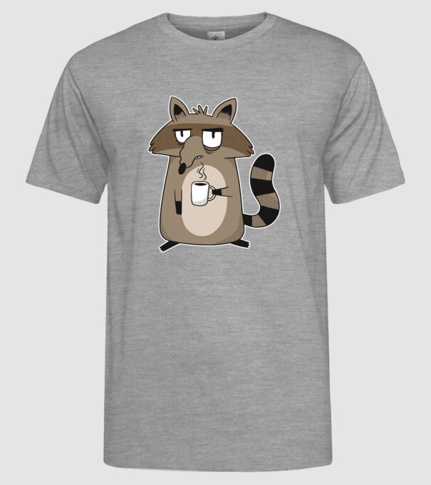 Raton cu cafea model gri pe tricou