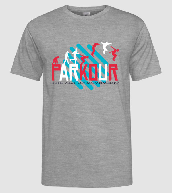 Parkour - Arta mișcării model gri pe tricou