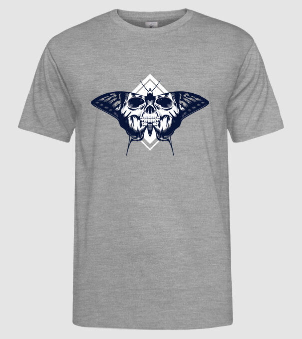 Craniu fluture model gri pe tricou